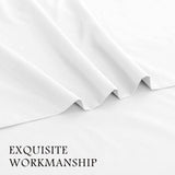 3 Piece Bed Sheet Set- Bedding Sheets & Pillowcases -Breathable Bedding - Wrinkle, Fade, Stain Resistant-Deep Pocket Flat Fitted Bed Sheet Set(White,Single)
