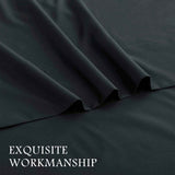 3 Piece Bed Sheet Set- Bedding Sheets & Pillowcases -Breathable Bedding - Wrinkle, Fade, Stain Resistant-Deep Pocket Flat Fitted Bed Sheet Set(Black,Single)