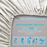 4 Piece Bed Sheet Set- Bedding Sheets & Pillowcases -Breathable Bedding - Wrinkle, Fade, Stain Resistant-Deep Pocket Flat Fitted Bed Sheet Set(Raw white,Super King)