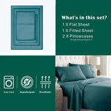 4 Piece Bed Sheet Set- Bedding Sheets & Pillowcases -Breathable Bedding - Wrinkle, Fade, Stain Resistant-Deep Pocket Flat Fitted Bed Sheet Set(Biscay blue,Super King)