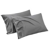 1000TC Ultra Soft Microfiber Pillowcases,Pair of Standard Pillow Covers,（Grey, Standard Size, 48x74 cm)