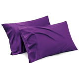 1000TC Ultra Soft Microfiber Pillowcases,Pair of Standard Pillow Covers,（purple, Standard Size, 48x74 cm)
