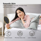 Silk Pillowcase for Hair and Skin Mulberry Silk Pillowcase Soft Breathable Smooth Both Sided Natural Silk Pillowcase with Envelope pocket Beauty Sleep Silk Pillow Case for Gift (2 Pack, Standard, Grey)