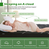 800GSM Mattress Topper Viscose Derived from Bamboo, Thick Pillowtop Fitted Mattress Cover with 45cm Deep Skirt - Machine Washable Hypoallergenic（King Single,Black）