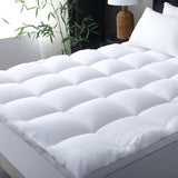 1000GSM Mattress Topper Viscose Derived from Bamboo, Thick Pillowtop Fitted Mattress Cover with 45cm Deep Skirt - Machine Washable Hypoallergenic(Super King,Black)