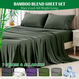 4 Piece Hotel Bamboo Cooling Sheet Set -Ultra Soft 2000TC Breathable Bed Sheets Set with 37 Centimetre Deep Pocket-Cooling Sheets for Hot Sleepers(Olive green,Double)