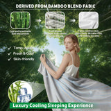 4 Piece Hotel Bamboo Cooling Sheet Set -Ultra Soft 2000TC Breathable Bed Sheets Set with 37 Centimetre Deep Pocket-Cooling Sheets for Hot Sleepers(Silver-gray,King)