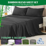 3 Piece Hotel Bamboo Cooling Sheet Set -Ultra Soft 2000TC Breathable Bed Sheets Set with 37 Centimetre Deep Pocket-Cooling Sheets for Hot Sleepers(Black,King Single)