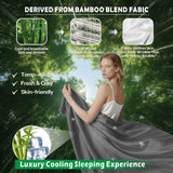 3 Piece Hotel Bamboo Cooling Sheet Set -Ultra Soft 2000TC Breathable Bed Sheets Set with 37 Centimetre Deep Pocket-Cooling Sheets for Hot Sleepers(Grey,Single)