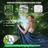 3 Piece Hotel Bamboo Cooling Sheet Set -Ultra Soft 2000TC Breathable Bed Sheets Set with 37 Centimetre Deep Pocket-Cooling Sheets for Hot Sleepers(Navy,Single)