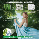 3 Piece Hotel Bamboo Cooling Sheet Set -Ultra Soft 2000TC Breathable Bed Sheets Set with 37 Centimetre Deep Pocket-Cooling Sheets for Hot Sleepers(Sky Blue,Single)