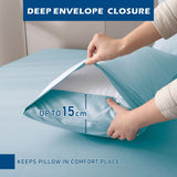 3 Piece Hotel Bamboo Cooling Sheet Set -Ultra Soft 2000TC Breathable Bed Sheets Set with 37 Centimetre Deep Pocket-Cooling Sheets for Hot Sleepers(Sky Blue,Single)