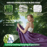 3 Piece Hotel Bamboo Cooling Sheet Set -Ultra Soft 2000TC Breathable Bed Sheets Set with 37 Centimetre Deep Pocket-Cooling Sheets for Hot Sleepers(Purple,Single)