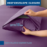 3 Piece Hotel Bamboo Cooling Sheet Set -Ultra Soft 2000TC Breathable Bed Sheets Set with 37 Centimetre Deep Pocket-Cooling Sheets for Hot Sleepers(Purple,Single)