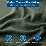4 Piece Hotel Bamboo Cooling Sheet Set -Ultra Soft 2000TC Breathable Bed Sheets Set with 37 Centimetre Deep Pocket-Cooling Sheets for Hot Sleepers(Olive green,Super King)