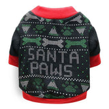 DROOLING DOG Pet Dog Cat Clothes Cotton T Shirt Black Red Edge (Christmas Bones)