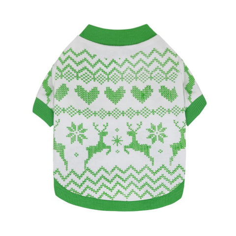 DROOLING DOG Pet Dog Cat Clothes Cotton T Shirt White background with green edge (Fawn)