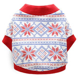 DROOLING DOG Pet Dog Cat Clothes Cotton T Shirt Red Edge (Snowflake) M