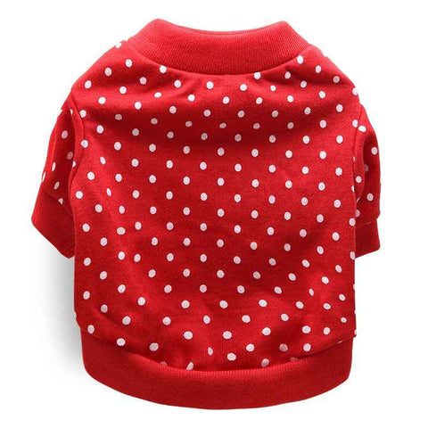 DROOLING DOG Pet Dog Cat Clothes Cotton T Shirt Red (dot) M