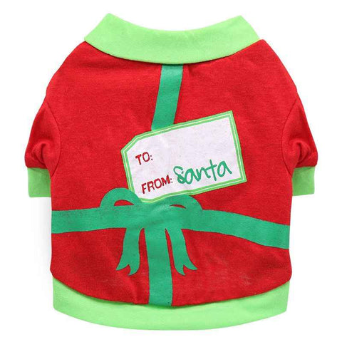DROOLING DOG Pet Dog Cat Clothes Cotton T Shirt Red Green Edge (Envelope) M