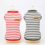 DADAGOU Dog Vest Cotton Striped Casual Pet Clothing 21 Casual Striped Vest-Blue XS