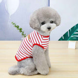 DADAGOU Dog Vest Cotton Striped Casual Pet Clothing 21 Casual Striped Vest-Red XL