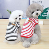 DADAGOU Dog Vest Cotton Striped Casual Pet Clothing 21 Casual Striped Vest-Red XL