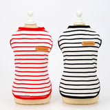 DADAGOU Dog Vest Cotton Striped Casual Pet Clothing 21 Casual Striped Vest-Black L