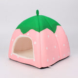 Strawberry Pet Nest Suede Small Dog Cat Bed Pink XL(48*48*48) is suitable for about 16 Jin