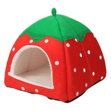 Strawberry Pet Nest Suede Small Dog Cat Bed Pink XL(48*48*48) is suitable for about 16 Jin