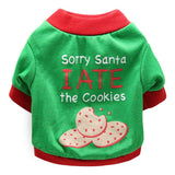 DROOLING DOG Pet Dog Cat Clothes Cotton T Shirt Green background with red edge (biscuit) XL