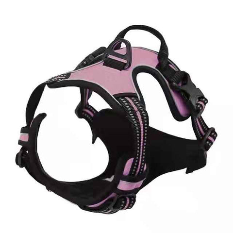 Micardi Reflective Dog Harness Vest Leash Pink