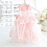 Accope Pet Dress Cotton Princess Style Summer Suspenders pink XS