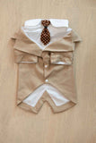 Pet Suit Dog Tuxedo Wedding little tail Polyester Khaki 6XL