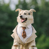 Pet Suit Dog Tuxedo Wedding little tail Polyester Khaki 4XL