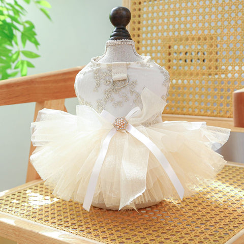 PETCIRCLE Pet Dog Cat Polyester Gauze Skirt Dress Starlight Wedding Dress XS-about 1.00 kg-1.50 kg