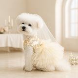 PETCIRCLE Pet Dog Cat Polyester Gauze Skirt Dress Starlight Wedding Dress XS-about 1.00 kg-1.50 kg