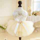 PETCIRCLE Pet Dog Cat Polyester Gauze Skirt Dress Starlight Wedding Dress M-about 3.50 kg-4.00 kg