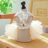 PETCIRCLE Pet Dog Cat Polyester Gauze Skirt Dress Starlight Wedding Dress M-about 3.50 kg-4.00 kg