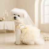 PETCIRCLE Pet Dog Cat Polyester Gauze Skirt Dress Starlight Wedding Dress XL-about 7.00 kg-9.00 kg