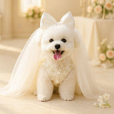 PETCIRCLE Pet Dog Cat Polyester Gauze Skirt Dress Starlight Wedding Dress XL-about 7.00 kg-9.00 kg