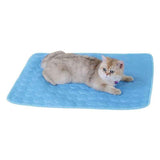 Jun Zhe Pet Ice Silk Cooling Mat for Dogs Ice silk pad blue L(70*55cm) about 170g