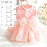 Accope Pet Dress Cotton Princess Style Summer Pink flowers XL