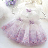 Accope Pet Dress Cotton Princess Style Summer Pink flowers XL