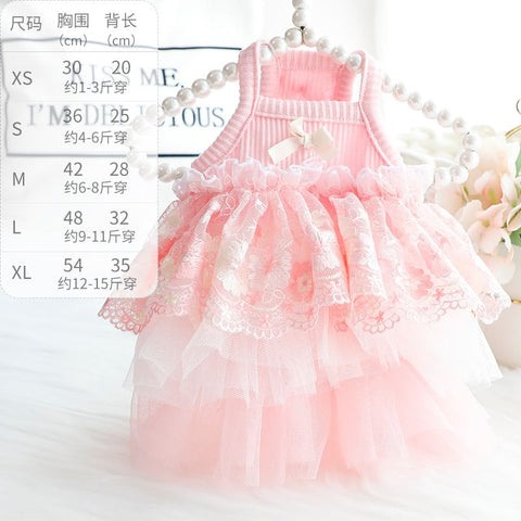 Accope Pet Dress Cotton Princess Style Summer Orange pink M