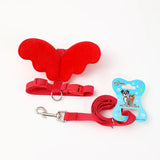 Petubei Dog Harness Leash Nylon Angel Wings Pink S