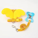 Petubei Dog Harness Leash Nylon Angel Wings Yellow