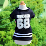 Pet T Shirt Cotton Little Monster Navy blue