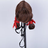 Pet Dog Wig Gold Braided Style Beautiful Si Ni Dark brown