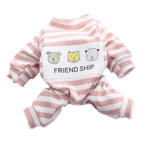Odd Pet Dog Pajamas Cotton Casual Style Three dogs pink